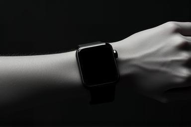 Close-up of minimalist smartwatch on wrist