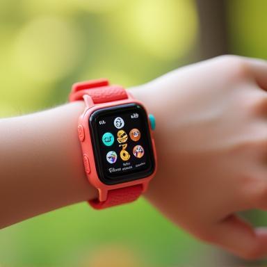 Colorful smartwatch designed for kids